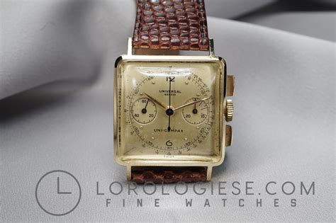 Universal Genève Uni Compax Carré Ref 12109 Original 1948 18kt Gold Chrono Cal 289