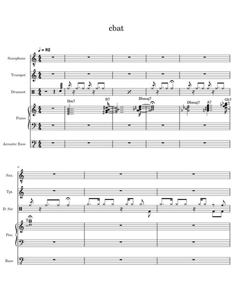 Cbat Hudson Mohawke Jazz Arrangement Sheet Music For Piano Bass Guitar Drum Group Saxophone