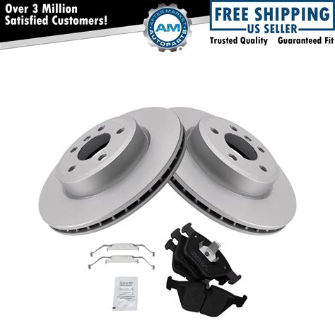 Brake Pad Coated Rotor Front Semi Metallic Kit W Fluids For BMW X3