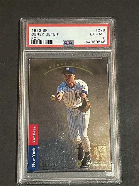 1993 DEREK JETER UPPER DECK SP FOIL ROOKIE CARD 279 PSA EX MINT RC