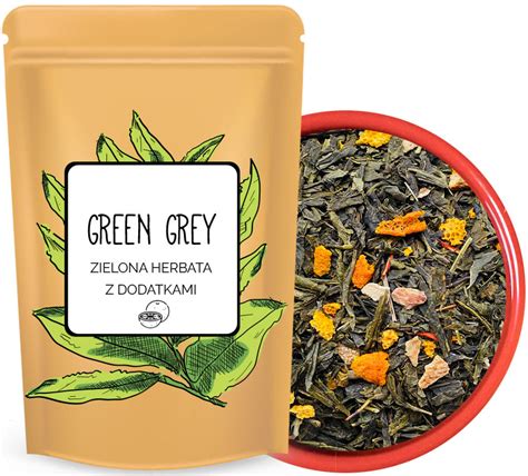 GREEN GREY Zielona Herbata EARL GREY Smaczna Smakowa Herbatka Z