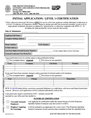 Fillable Online Wsp Wa Certificate Of Competency Application Level