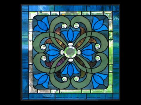 Krista Victorian Stained Glass Window Panel Floral EBSQ Artist Phil