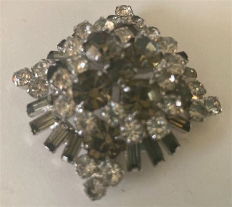 Gorgeous Vintage S Weiss Smoke Rhinestones Silve Gem