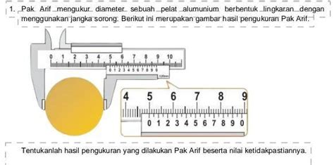 Pak Arif Mengukur Diameter Sebuah Pelat Alumunium Berbentuk Lingkaran