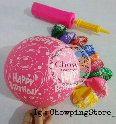 Jual Balon Latex Motif Happy Birthday Mix Warna ECER Di Lapak Chowping