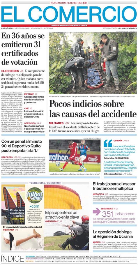 Periódico El Comercio Ecuador Periódicos De Ecuador Toda La Prensa De Hoy