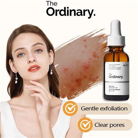 The Ordinary Mandelic Acid 10 Ha Gentler Serum，exfoliate Remove Blackheads Acne Shrink Pores