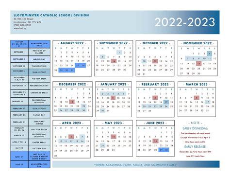 Lloydminster Catholic School Division Division Calendar From Lcsd ...