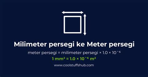 Konversi milimeter persegi ke meter persegi mm² ke m²