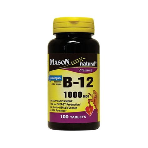 Mason Natural Quick Dissolve Vitamin B 12 1 000 Mcg 100 Tablets