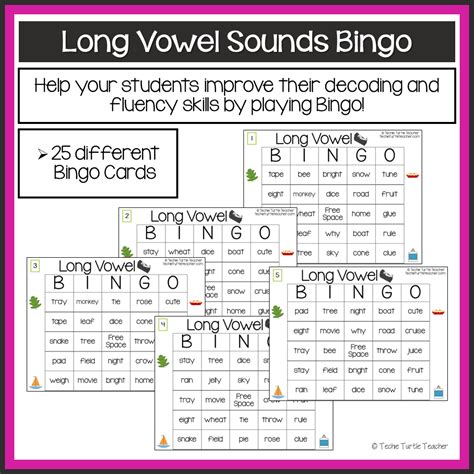 Phonics Game Long Vowel Sounds Bingo Decoding And Fluency Practice