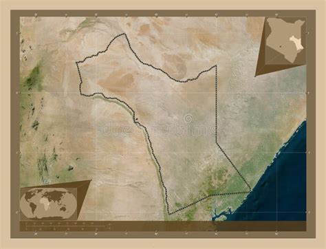 Garissa Kenya Low Res Satellite Major Cities Stock Illustration