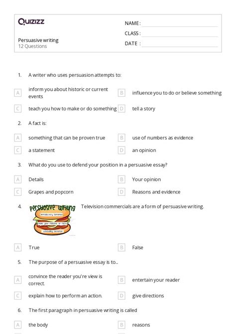 50 Persuasive Writing Worksheets For 5th Class On Quizizz Free