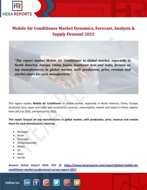 Mobile Air Conditioner Market Dynamics Forecast Analysis And Supply