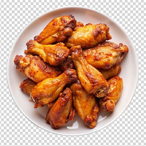 Premium Psd White Plate Of Chicken Wings Isolated On White Background