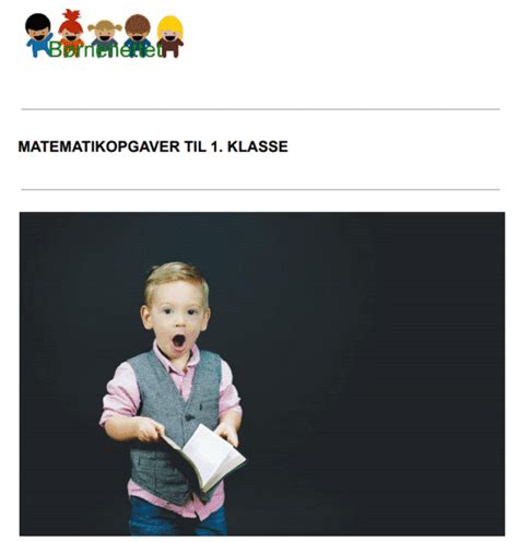 Gratis Matematikopgaver For Klasse Find Det Her Online