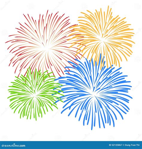 Fireworks On White Background Illustration Stock Vector Illustration