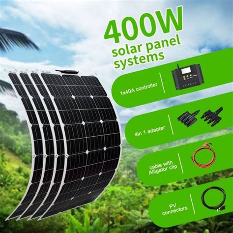 Solar Panel 100W 400W Kit Flexible Cell For 12V 24V Battery In 2021