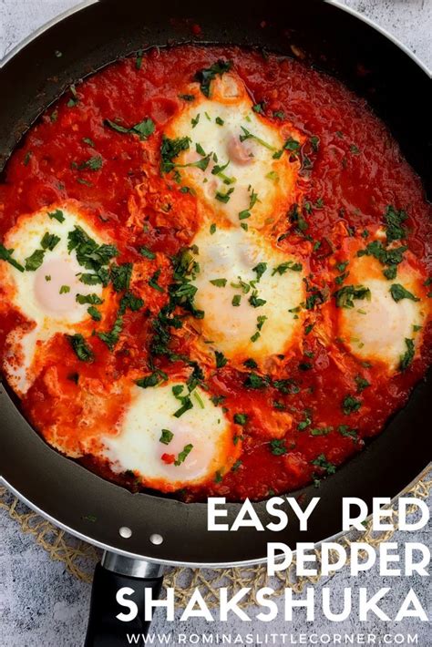 Easy Red Pepper Shakshuka Recipe Stuffed Peppers Shakshuka Recipes Shakshuka