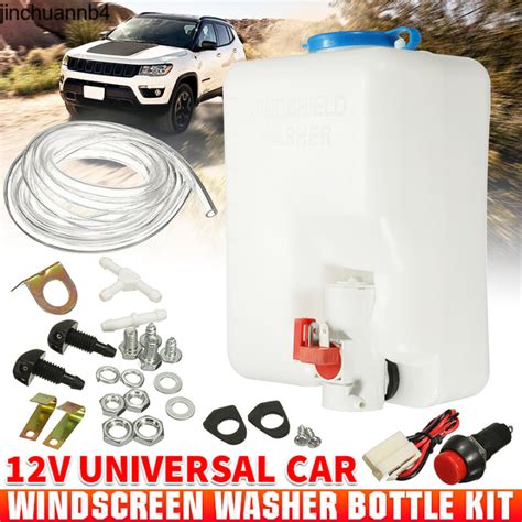 V Car Windshield Washer Reservoir Pump Bottle Kit Windscreen Nozzle