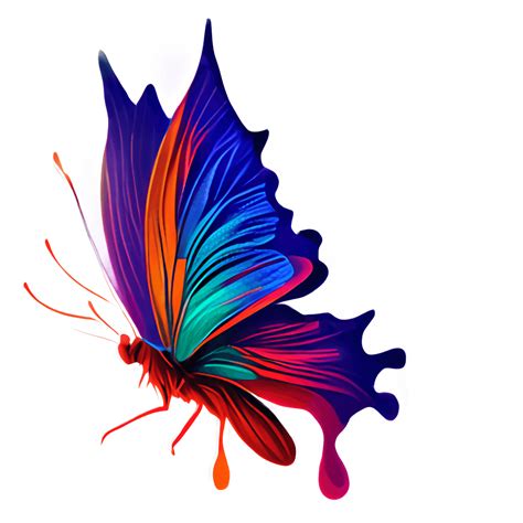 3d Bright Purple And Blue Butterfly Flying Out Of Red · Creative Fabrica