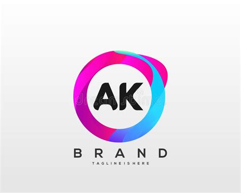 Initial Letter Ak Logo With Colorful Circle Background Letter