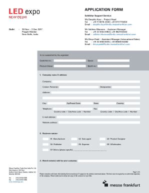 Fillable Online Application Form LED Expo Messe Frankfurt Fax Email