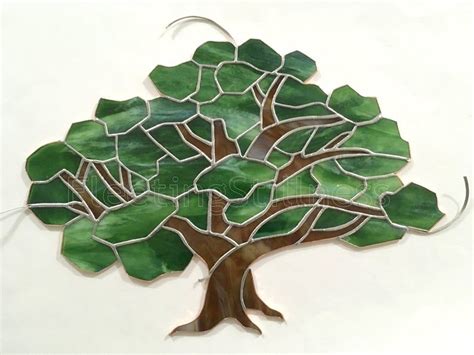 Tree Of Life Stain Glass Custom Stained Glass Window Panel Oak Tree Stained Glass Windows