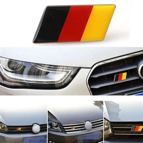 Aluminum Germany Flag Front Emblem Badge Grill Grille For Vw Golf Jetta