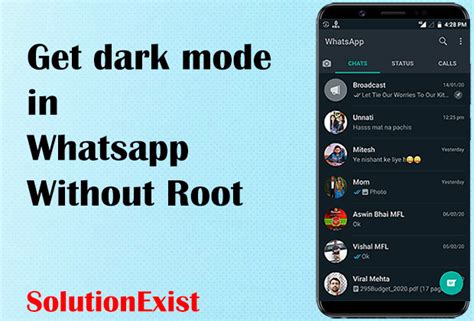 Enable dark mode in whatsapp - No Root Method - Works for All