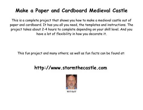 Pdf Make A Paper And Cardboard Medieval Castle Castlepdf · Make A