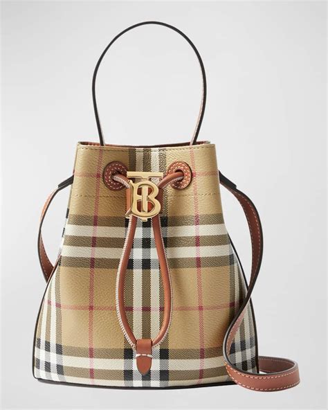 Burberry Check Drawstring Bucket Bag Neiman Marcus