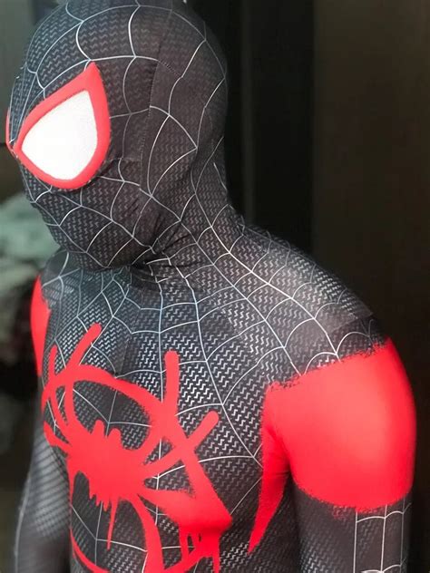 Miles Morales Spiderman Into The Spider Verse Cosplay Costume D Print