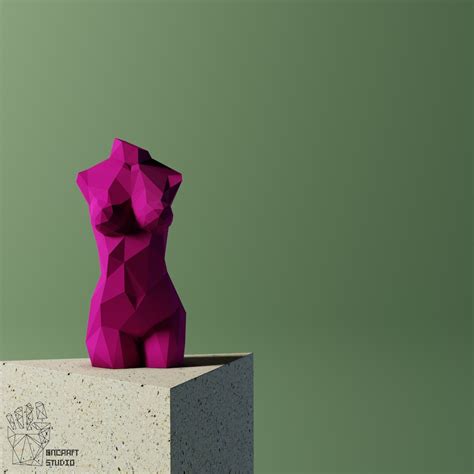 DIY Woman Sexy Body Papercraft Lady Nude Naked Lowpoly Home Decor