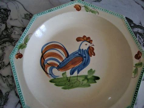 Proantic Assiette Octogonale Faience Fine D Aumale Xix Me Deco