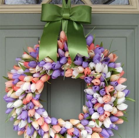 Spring Tulip Wreath Spring Door Wreath Tulip Wreath