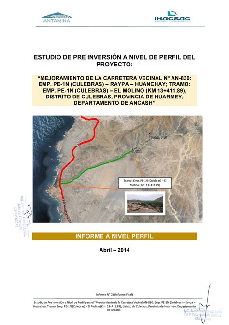 Mejoramiento De Carretera Informe N 03 Informe Final Estudio De