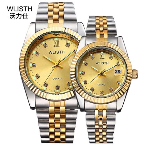 Wlisth Wedding Couple Watches For Lovers Steel 30m Waterproof Ts