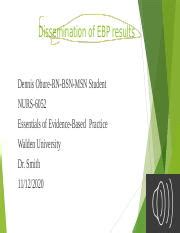 Disseminationofresults Module Assignment Pptx Dissemination Of Ebp