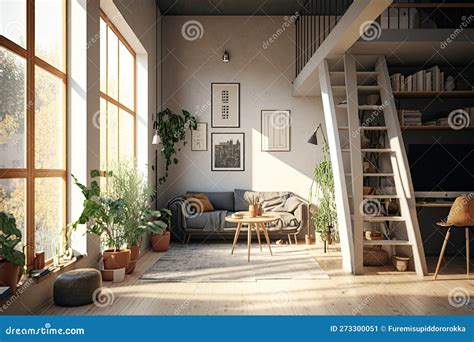 Room With Minimalist Interior Generative Ai Stock Illustration