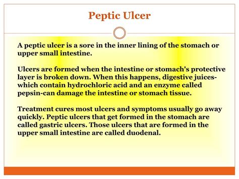 Ppt Peptic Ulcer Causes Symptoms Daignosis Prevention And Treatment Powerpoint