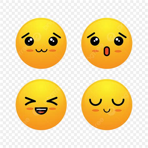 Gambar Emoticon Senang Dan Kagum Dengan Konsep Kawai Emoticon Eomji