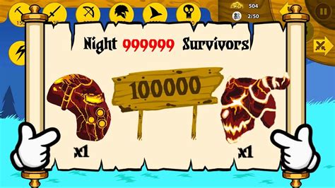 Night 99999 Surviors Unlock Full X999 Army Items GRIFFON LAVA Stick