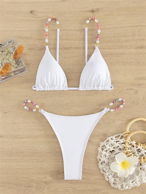 Zweiteiliger Getrennter Badeanzug F R Frauen Mit Einzigartigen Accessoires Sexy Bikini Set Mit