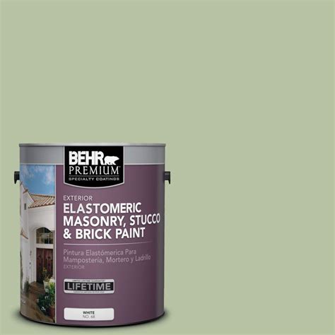 BEHR Premium 1 Gal MS 57 Soft Green Elastomeric Masonry Stucco And