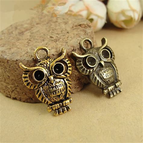 Rongqing Pcs Lot Vintage Bronze Night Owl Charms Mm Messenger