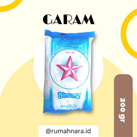 Jual BINTANG GARAM MEJA GARAM DAPUR GARAM HALUS 200 GR Shopee