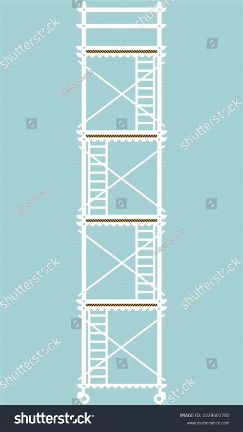 Scaffolding Construction Flat Line Icon Vector Stock Vector Royalty