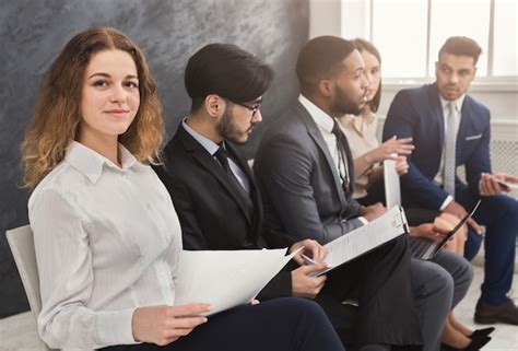 Premium Photo Multiethnic People Waiting In Queue Preparing For Job